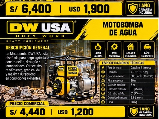 Motobomba de agua DW WORK